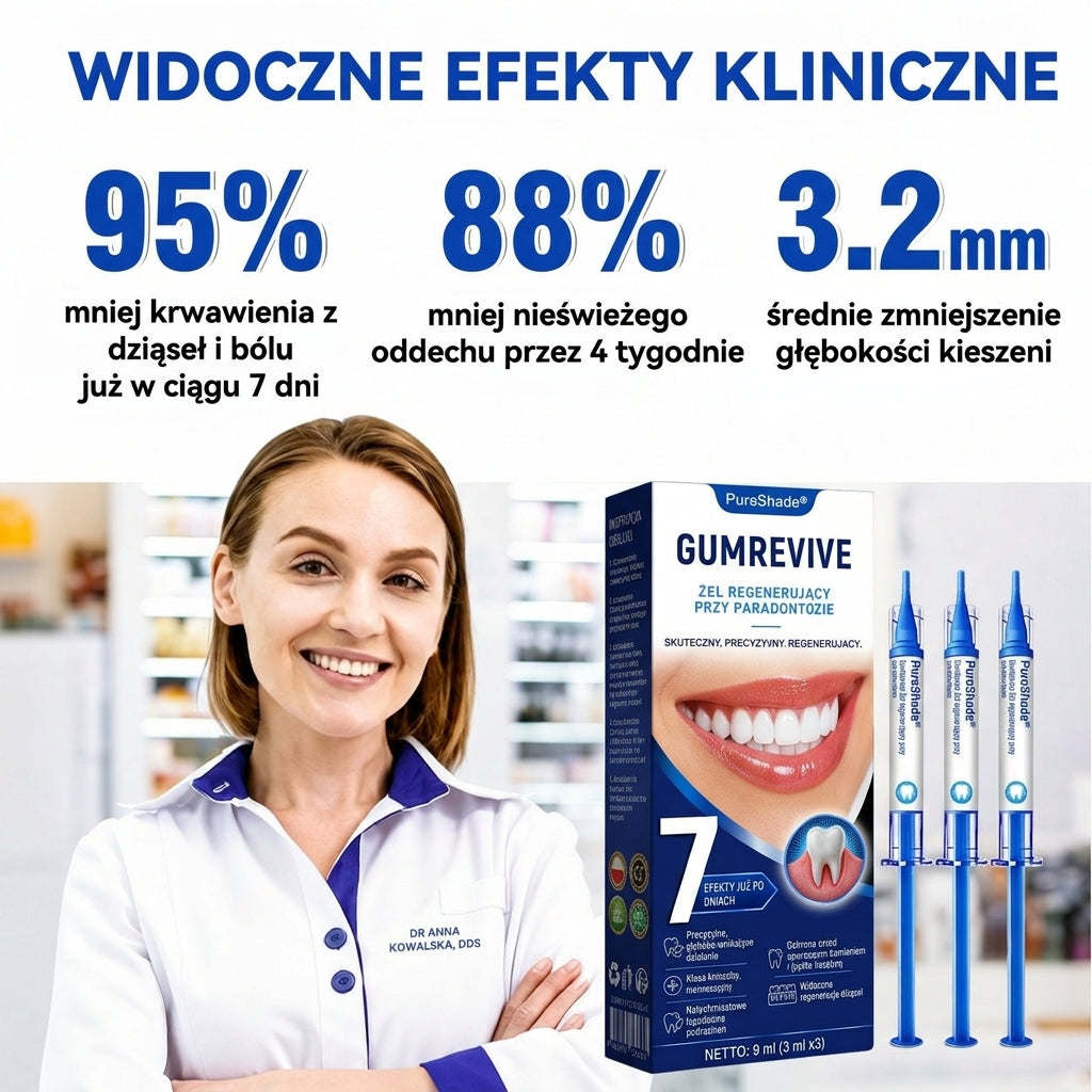 Przełomowe rozwiązanie do regeneracji jamy ustnej 🇵🇱🏅🦷 PureShade® GumRevive Żel do regeneracji przyzębia ⚡